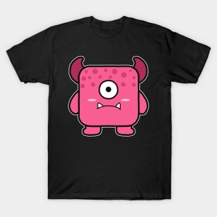 Kawaii Pink Square Monster T-Shirt